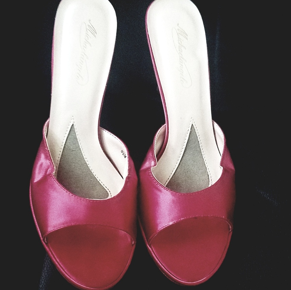 SATIN Pink Fuchsia Heels Prom Wedding 💓